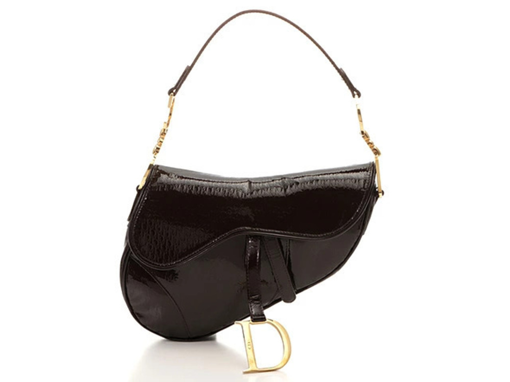 Christian Dior Trotter Saddle Bag Enamel Brown